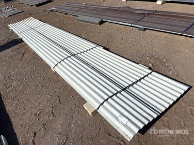 Quantity of (20) 20 ft x 3 ft White Metal Roof Panels (Unused)