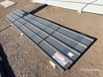Quantity of (30) 16 ft x 3 ft Grey Metal Roof Panels (Unused)