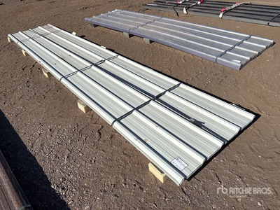 Quantity of (30) 16 ft x 3 ft White Metal Roof Panels (Unused)
