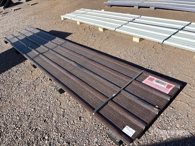 Quantity of (30) 16 ft x 3 ft Brown Metal Roof Panels