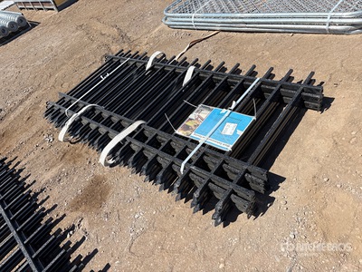 Quantity of (5) 7.7 ft x 3.8 ft Black Galvanized Steel Zaun