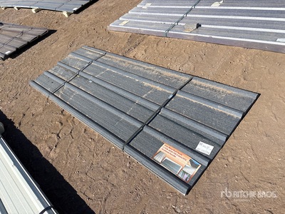 Quantity of (30) 8 ft x 3 ft Grey Metal Roof Panels (Unused)