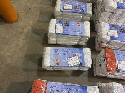 Quantity of (20) 1.2 in x 9.8 ft Heavy Duty Industrial Polyester Lifting Strap Varios otros