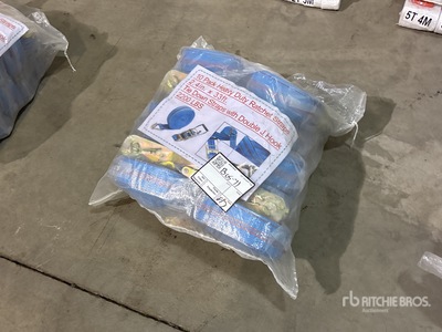 Quantity of (10) 2.4 in x 33 ft Blue Heavy Duty Ratchet Straps