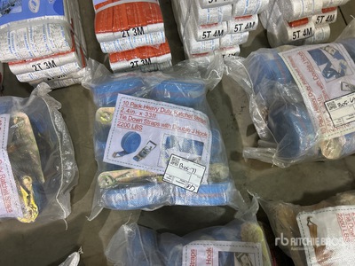Quantity of (10) 2.4 in x 33 ft Blue Heavy Duty Ratchet Straps Varios, tienda, almacen, consumidor
