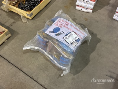 Quantity of (10) 2.4 in x 33 ft Blue Heavy Duty Ratchet Straps
