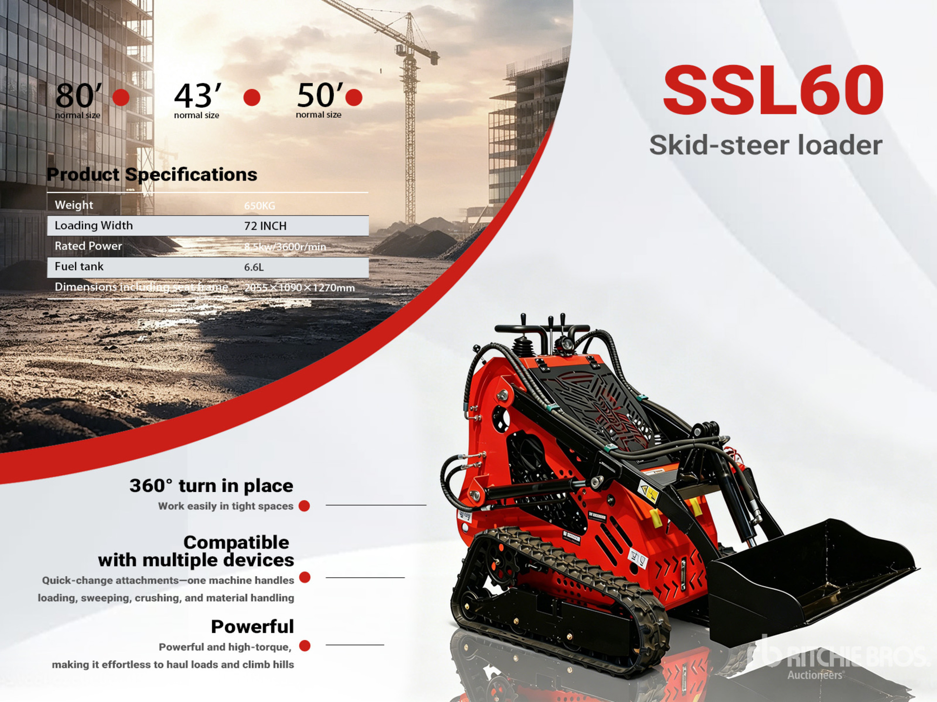 2026 SSL60-RED Mini Compact Track Loader (Unused)