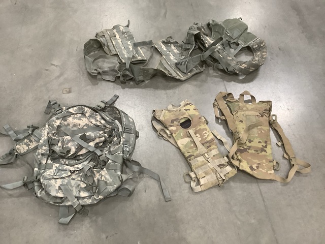 (70) Hydration System Carriers, (14) Fighting Load Carriers & Assorted Items