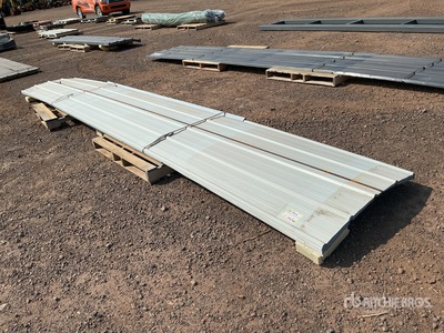 Quantity of (20) 20 ft x 3 ft White Metal Roof Panels (Unused)