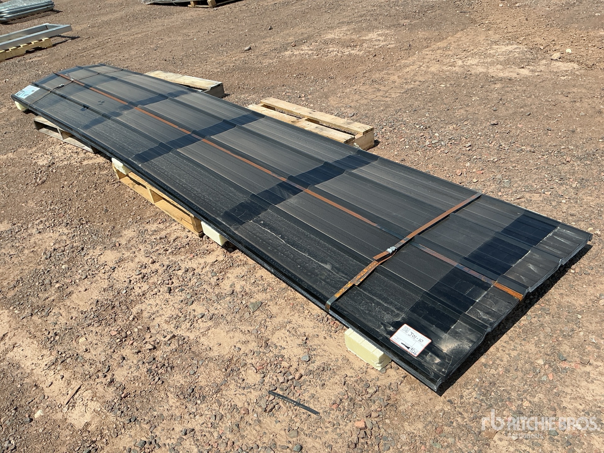 Quantity of (30) 16 ft x 3 ft Black metal Roof Panels (Unused)