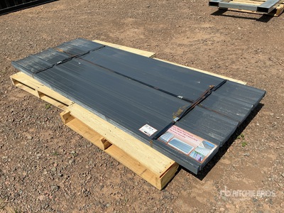 Quantity of (70) 8 ft x 3 ft Grey Metal Roof Panels (Unused)
