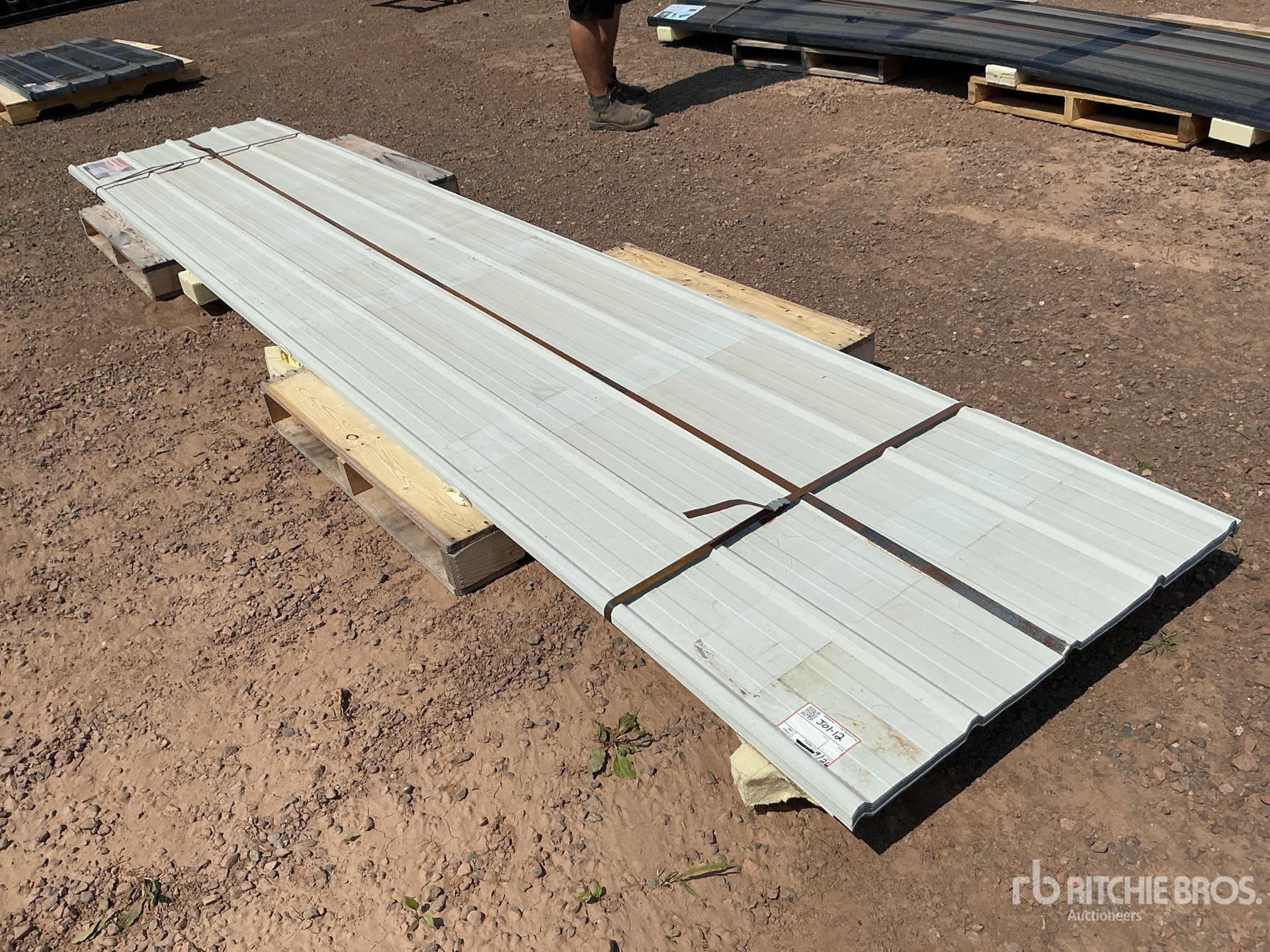 Quantity of (30) 16 ft x 3 ft White Metal Roof Panels (Unused)