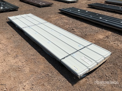 Quantity of (100) 3 ft x 12 ft White Metal Roof Panels (Unused)