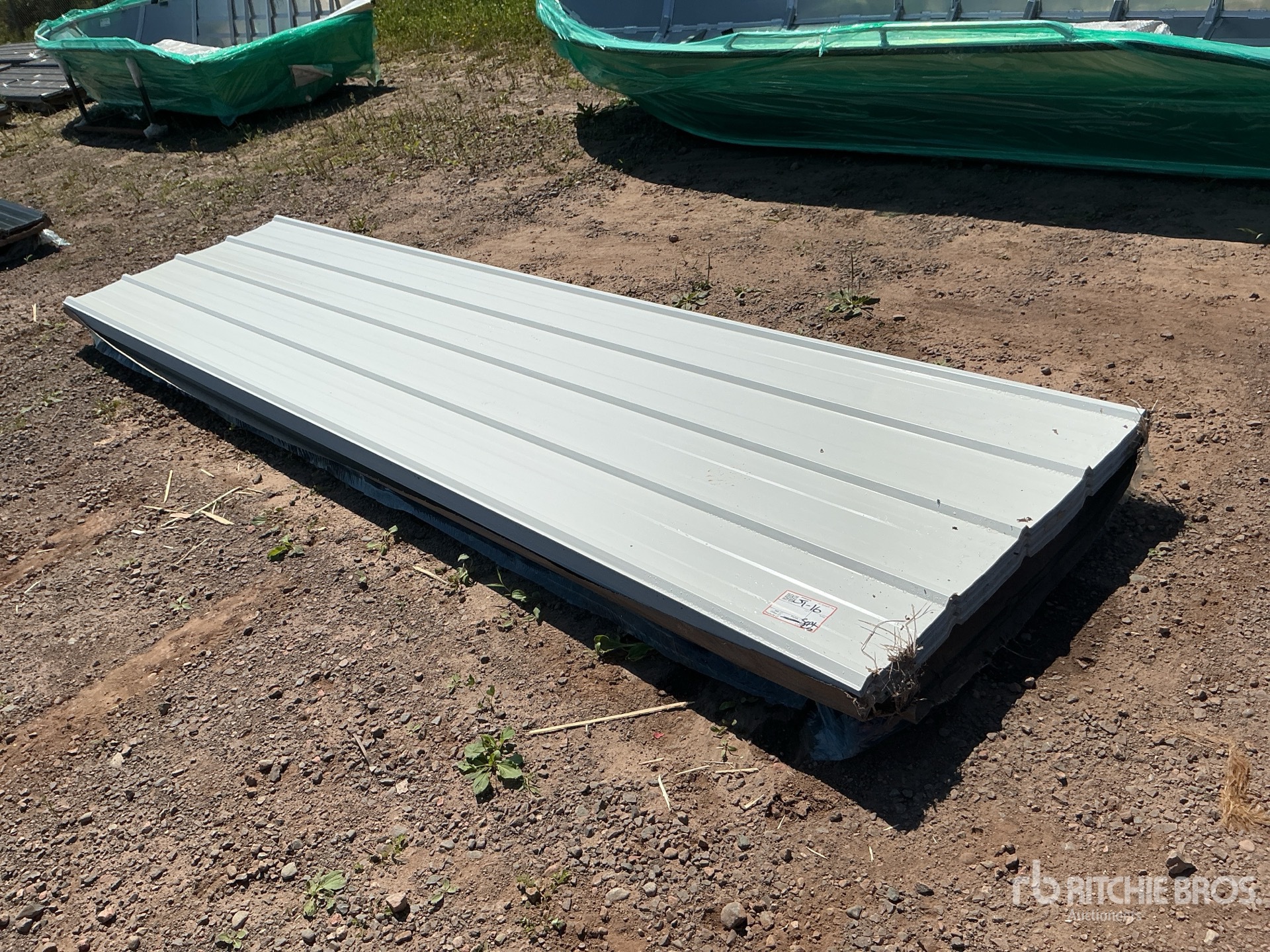 Quantity of (100) 12 ft x 3 ft White Metal Roof Panels (Unused)