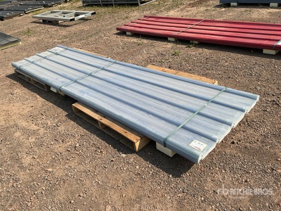 Quantity of (30) 12 ft x 35 in Clear Corrugated Polycarbonate Roof Panel (Unused)