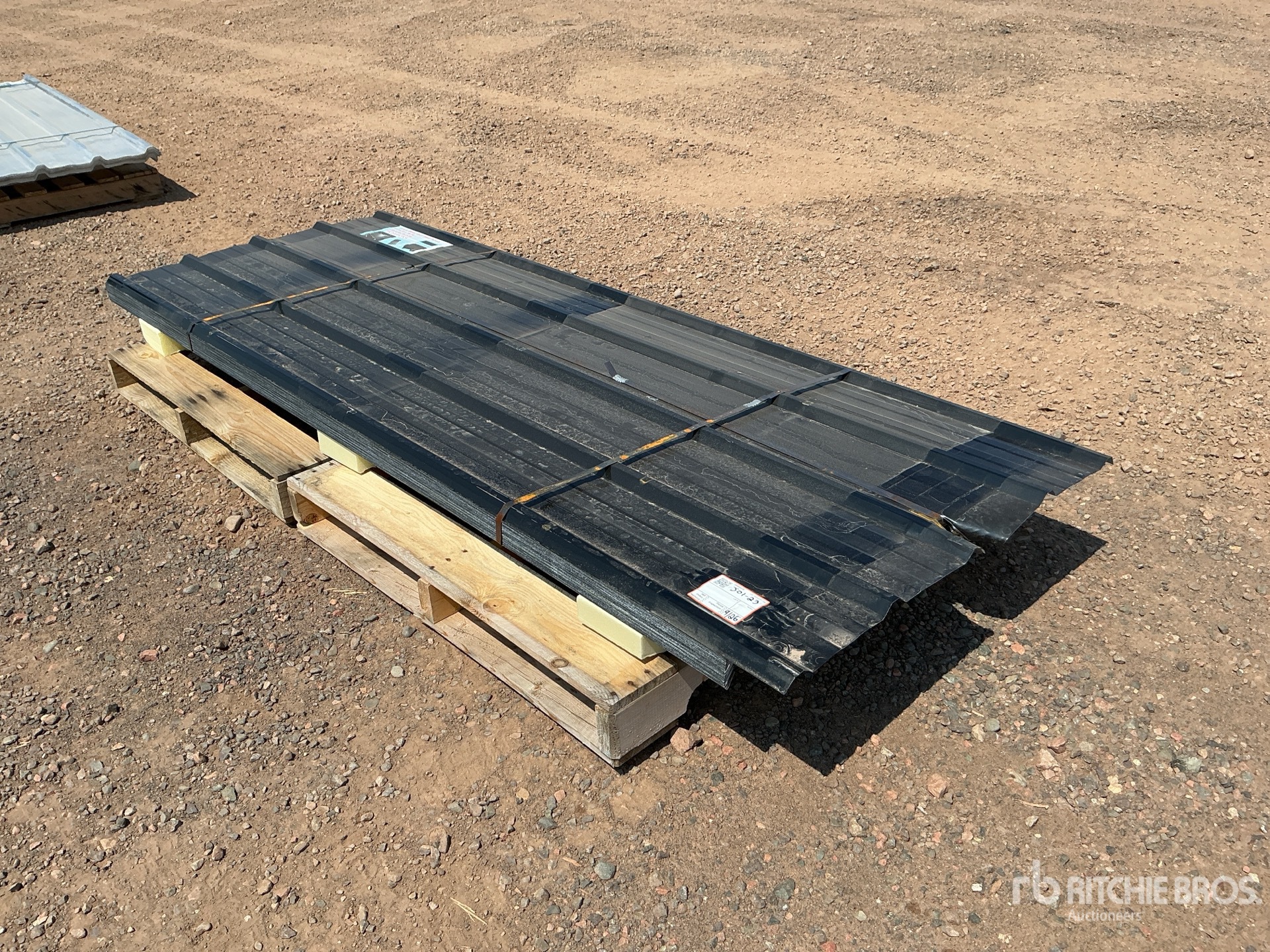 Quantity of (70) 3 ft x 8 ft Black Metal Roof Panels (Unused)