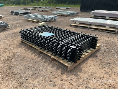 Quantity of (10) 7 ft 7 in x 3 ft 8 in Galvanized Black Fencing
