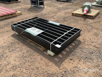 Quantity of (10) 5 ft 9 in x 3 ft 3 in Galvanized Black Fencing (Unused)