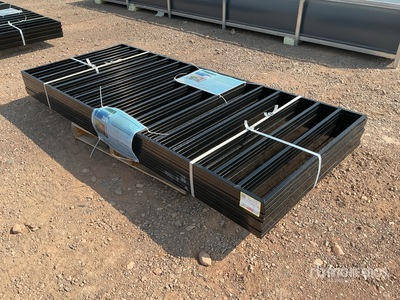 Quantity of (10) 7 ft 9 in x 3 ft 3 in Galvanized Black Fencing (Unused)