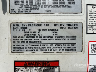 2021 Utility 53 ft x 102 in T/A Semi-remorque fourgon