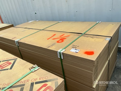 Quantity of (30) 1 1/8" 4x8 HDO G2S with Smooth Overlay 2 Sides Douglas Fir 11 Ply No Stamp Formply Sperrholz (Unused)