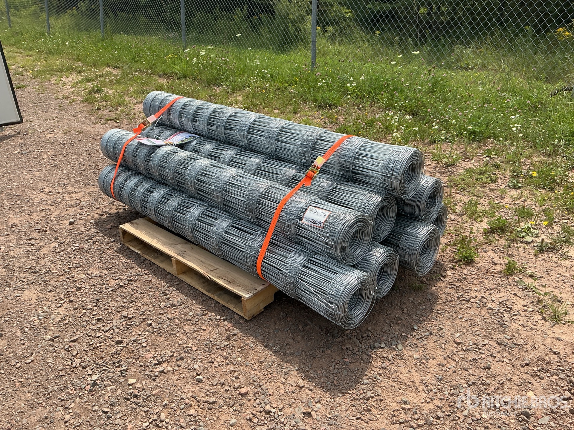 Quantity of (8) 164 ft x 5 ft 9 in Galvanized Hot-Dip Field Fencing (Unused)