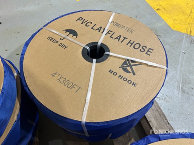 2026 Powertek 4"-300FT Qty(2) 4"-300FT PVC Layflat خرطوم (Unused)