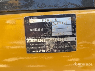 2011 Komatsu PC60-8 Tracked Excavator