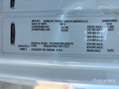 2023 Freightliner Cascadia 126 6x4 T/A Sleeper Truck Tractor