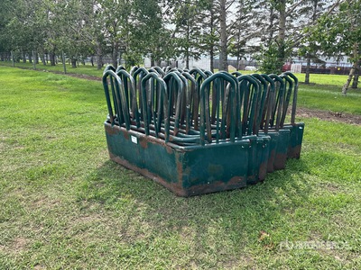 Quantity of (3) Hi-Hog Tombstone Round Bale Livestock Feeder