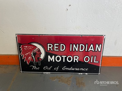 Red Indian 21 in Porcelain Double Sided Sign