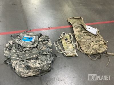 (9) Large Field Rucksacks, (36) Hydration System Carriers & assorted Items