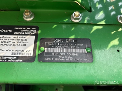 2011 John Deere 9870 STS Cosechadora