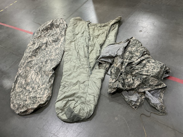 (17) Bivy Covers, (17) Sleeping Bags, (4) Tarpaulins & (1) Sleeping Mat