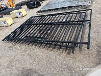 2026 SKLP SK-HLM20 20 ft Wrought Iron Bi-Parting Portail d'entrée (Unused)