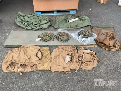 (62) Sleeping Mats, (34) Field Frames, (27) Duffel Bags & Assorted Items