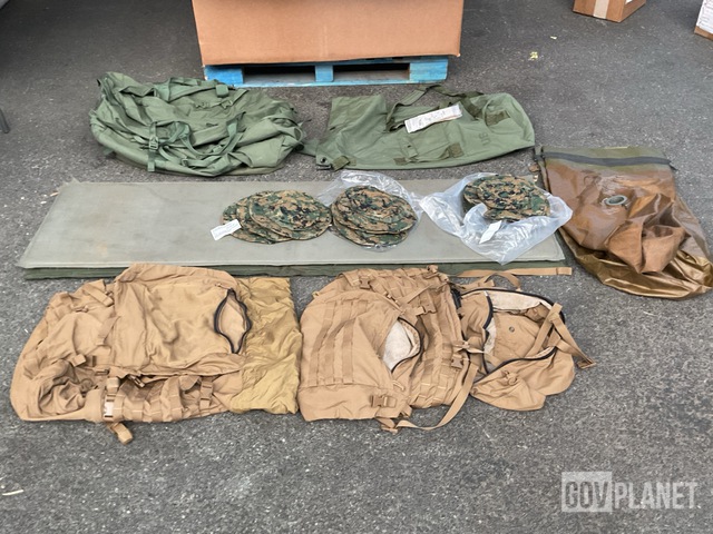(62) Sleeping Mats, (34) Field Frames, (27) Duffel Bags & Assorted Items