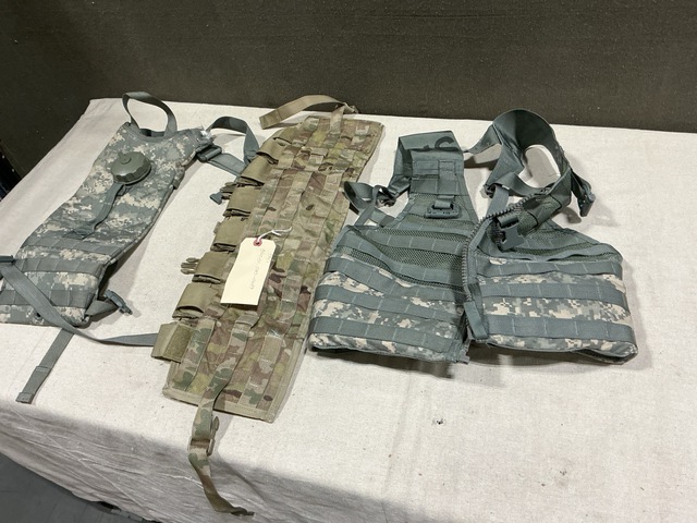 (53) Hydration System Carriers, (45) Tactical Assault Panels & Assorted Items