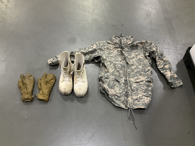 (59) Pairs of Cold Mittens, (4) Pairs of Cold Boots, (6) Parkas & Assorted Items