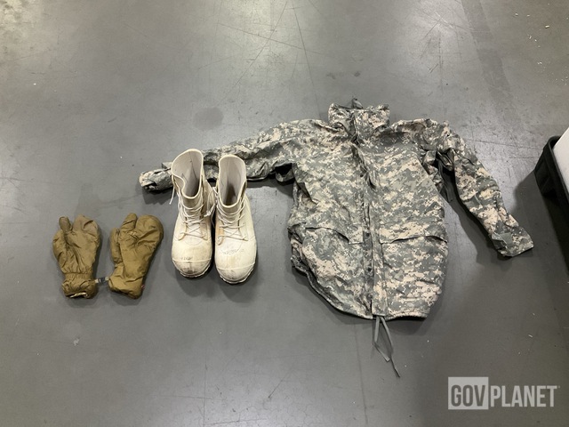 (59) Pairs of Cold Mittens, (4) Pairs of Cold Boots, (6) Parkas & Assorted Items