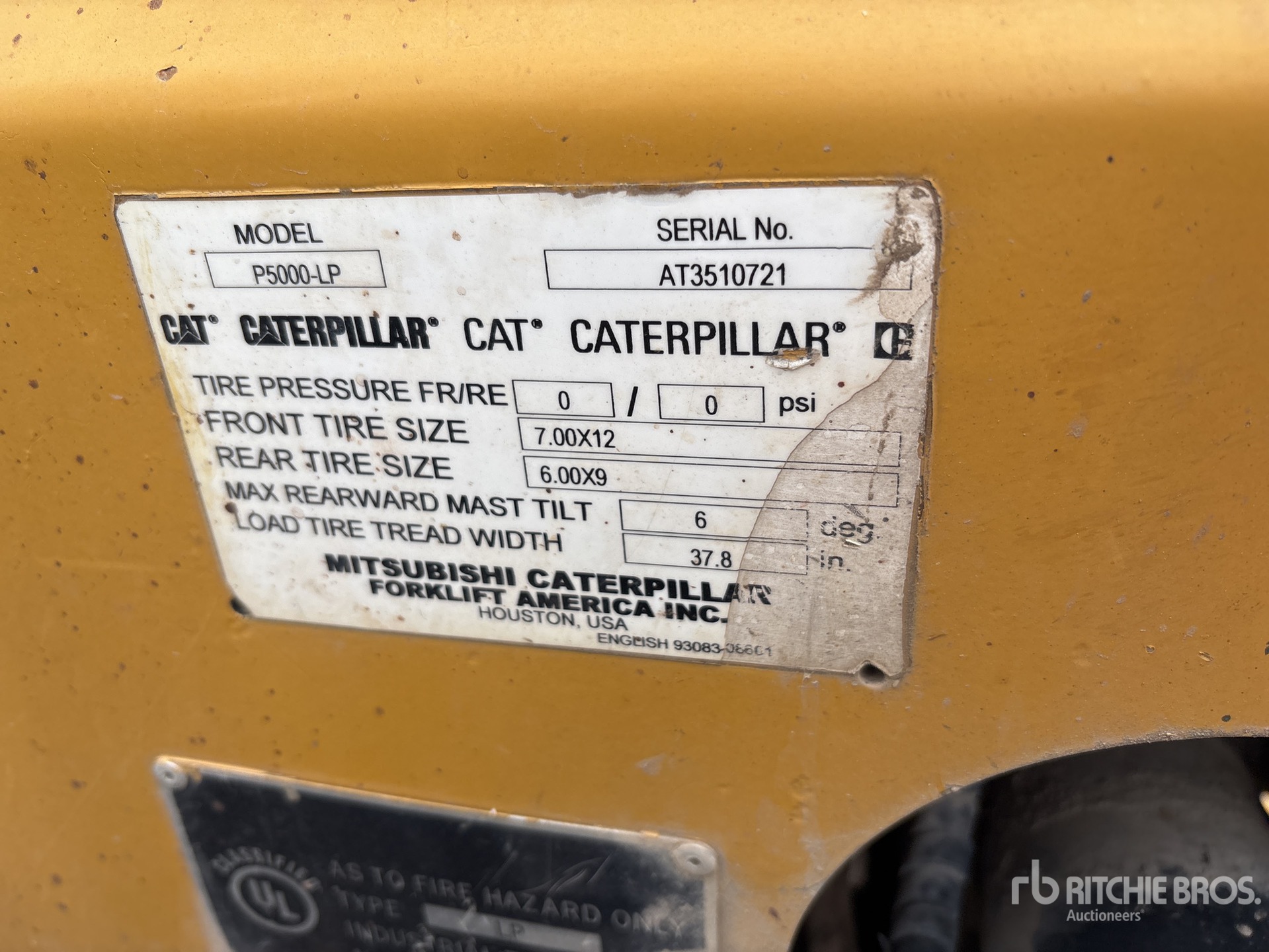 2007 Cat P5000 Forklift