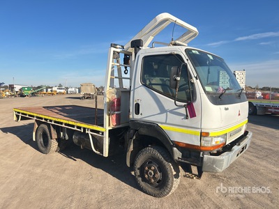 2007 Mitsubishi Canter 500/600 4x4 Flatbed Truck with Crane