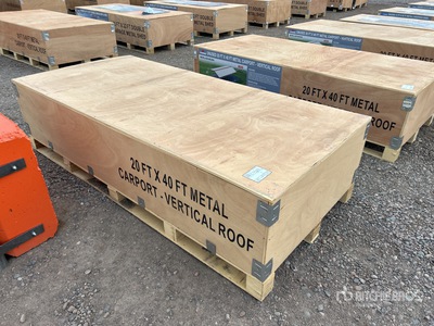 2025 AGR-MC2040 20 Ft x 40 Ft Steel Carport w/ Vertical Roof Panels Carport (Unused)