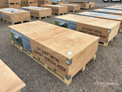 2025 AGR-MC2040 20 Ft x 40 Ft Steel Carport w/ Vertical Roof Panels Carport (Unused)