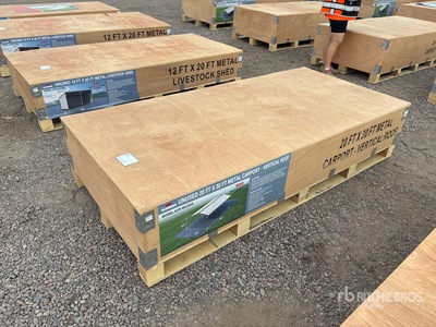 2025 AGR-MC2030 20 Ft x 30 Ft Steel Carport w/ Vertical Roof Panels Carport (Unused)