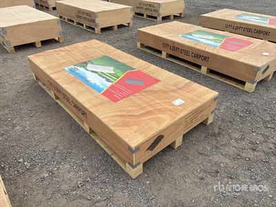 2025 CP1220 12 Ft x 20 Ft Steel Carport (Unused)