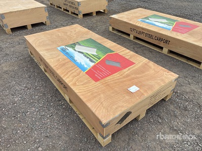 2025 CP1220 12 Ft x 20 Ft Steel Carport (Unused)