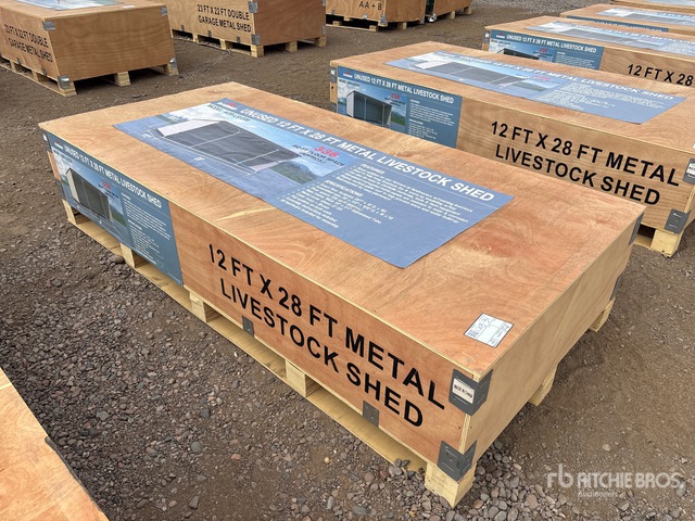 2025 AGR-LS1228 12 Ft x 28 Ft Metal Livestock Shelter (Unused)