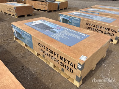 2025 AGR-LS1228 12 Ft x 28 Ft Metal Tettoia per bestiame (Unused)