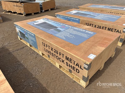 2025 AGR-LS1228 12 Ft x 28 Ft Metal Tettoia per bestiame (Unused)